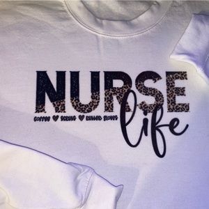 Sublimated nurse life fleece crew neck